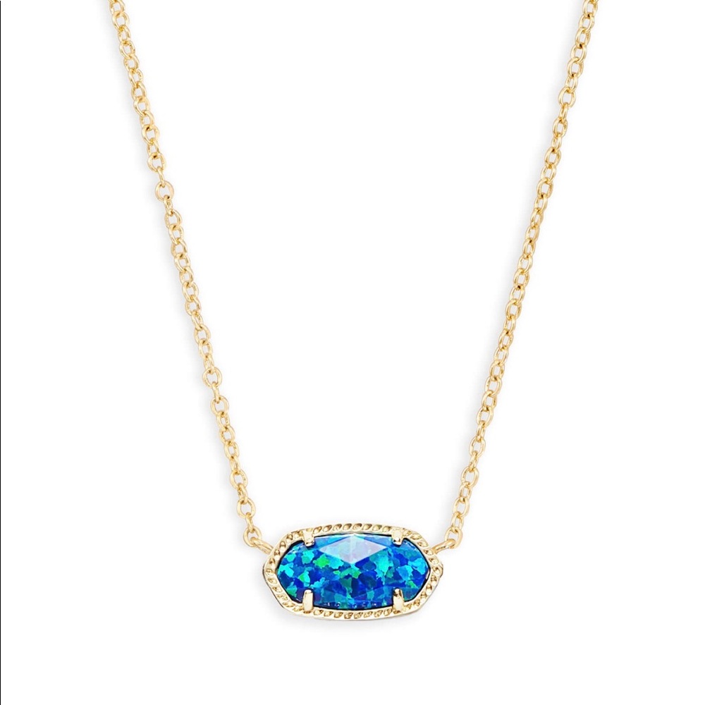 Kendra Scott Blue Opal Elisa Pendant Necklace